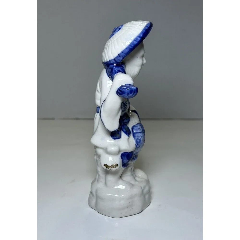 Vintage Victorian/Colonial Porcelain Man Figurine White/Blue Home Decor